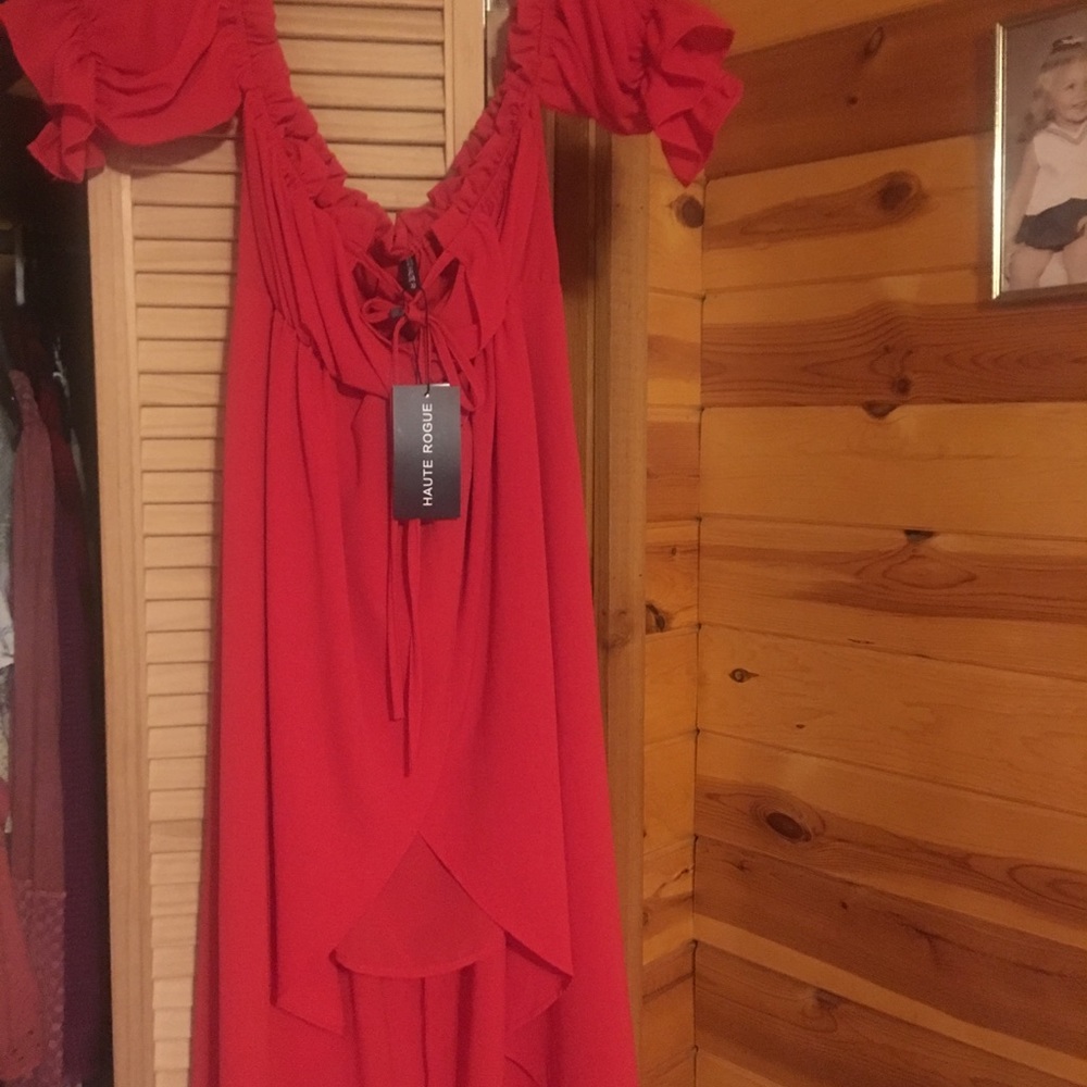 Haute Rogue Red High low dress